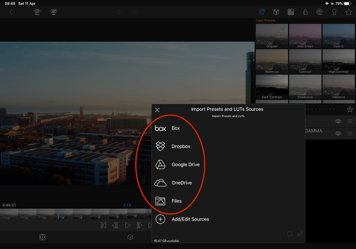 How to install LUTs into LumaFusion
